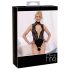 Body ouvert en dentelle et strass noir - M