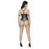 Cottelli Bondage - body ouvert brillant avec anneaux - noir