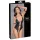 Cottelli Bondage - body ouvert brillant avec anneaux - noir - L