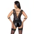 Cottelli Bondage - body dentelle tour de cou - noir
