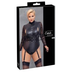   Cottelli Bondage Grande Taille - Body manches dentelle (noir)