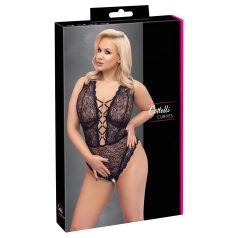 Cottelli Curves Plus - body transparent motif (noir)