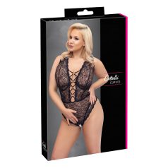   Cottelli Curves Plus Size - body transparent à motifs (noir)