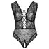 Cottelli Curves Plus Size - body transparent à motifs (noir)