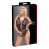 Cottelli Curves Plus - body transparent motif (noir) - 95F/2XL