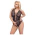 Cottelli Curves Plus - body transparent motif (noir) - 95F/2XL