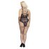 Cottelli Curves Plus - body transparent motif (noir) - 95F/2XL