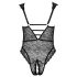 Cottelli Curves Plus - body transparent motif (noir) - 95F/2XL