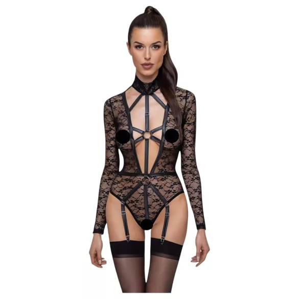 Cottelli - body transparent à bretelles - noir - M
