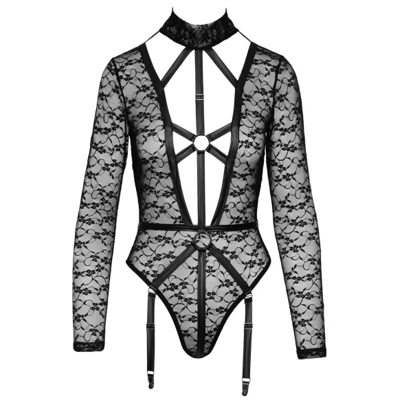 Cottelli - body transparent à bretelles - noir - M
