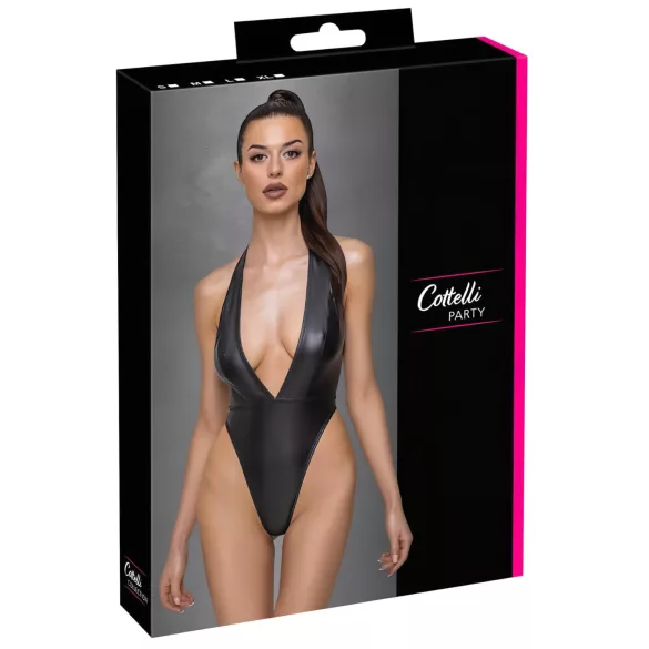 Cottelli Party - body brillant à tour de cou - noir