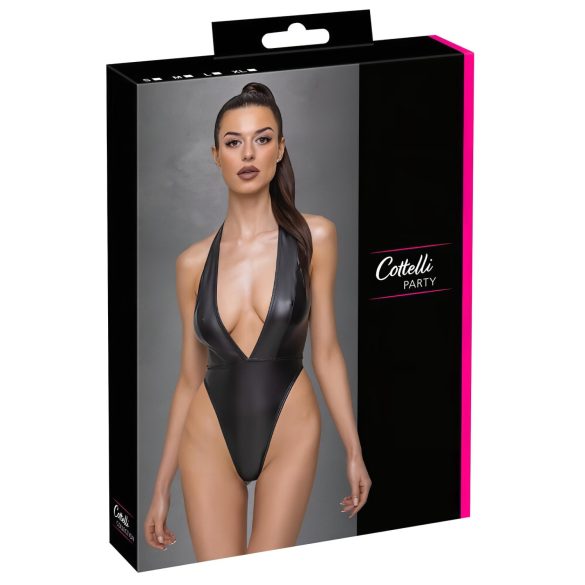 Cottelli Party - Body brillant à col halter (noir) - M