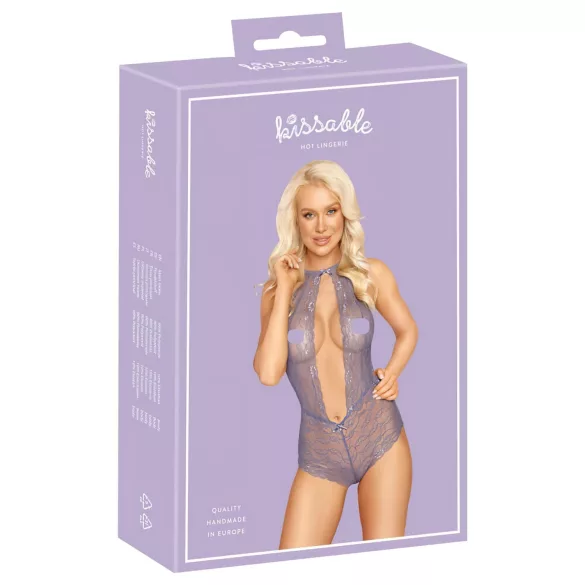 Kissable - body en dentelle à tour de cou - violet