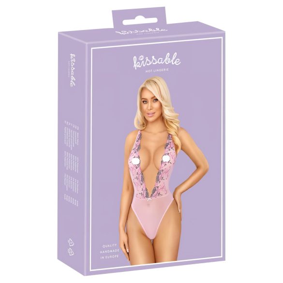Kissable - Body brodé rose (rose) - L/XL