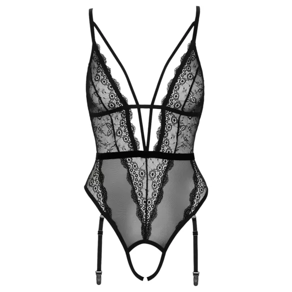 Cottelli - body ouvert à bretelles avec porte-jarretelles - noir - M