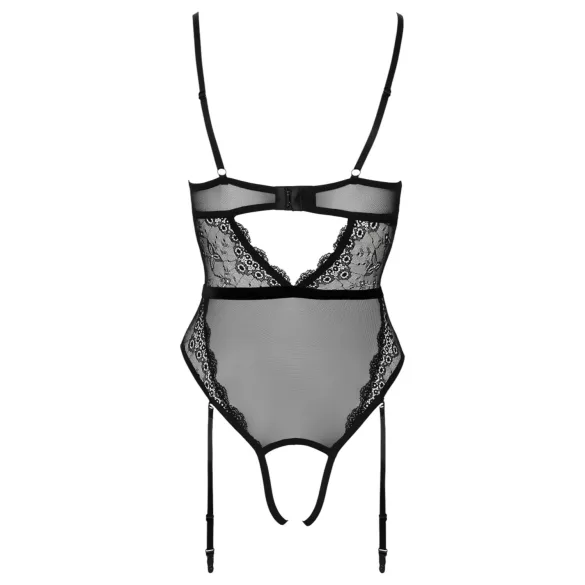 Cottelli - body ouvert à bretelles avec porte-jarretelles - noir - L