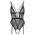 Cottelli - Body sexy à bretelles avec porte-jarretelles (noir) - XL