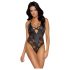 Cottelli Party - body noir fleuri - XL