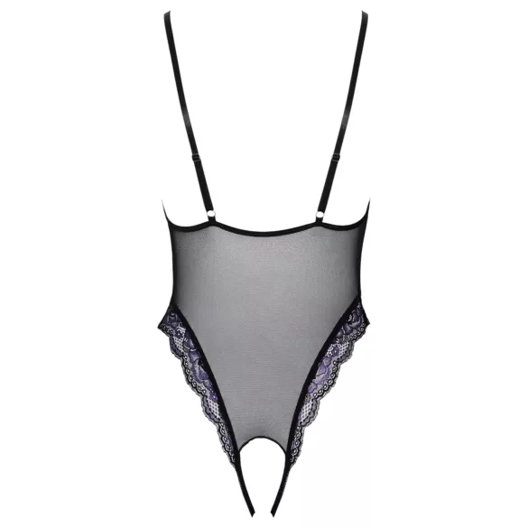 Cottelli - body en dentelle ouvert brodé - noir violet - L