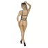 Body Ouvert Fina en Dentelle avec Strass (Noir)