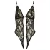 Body Ouvert Fina en Dentelle avec Strass (Noir)