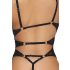 Abierta Fina - Body ouvert en dentelle strassé (noir) - XL