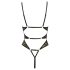 Abierta Fina - Body ouvert en dentelle strassé (noir) - XL