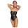 Cottelli Bondage - body brillant + attaches pour bras et cou (noir) - M