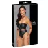Cottelli Bondage - body brillant + attaches pour bras et cou (noir) - L