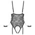 Cottelli Bondage - Body ouvert et menottes (noir)
