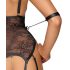 Cottelli Bondage - Body ouvert et menottes (noir)