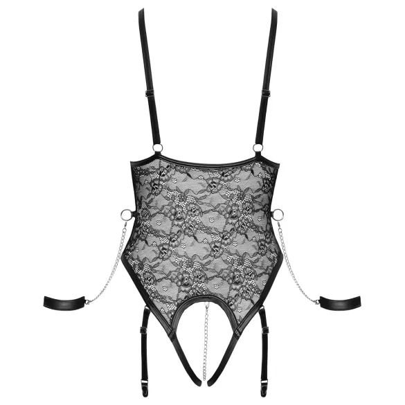 Cottelli Bondage - body ouvert avec menottes - noir - M