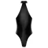Noir - body brillant à col halter (noir)