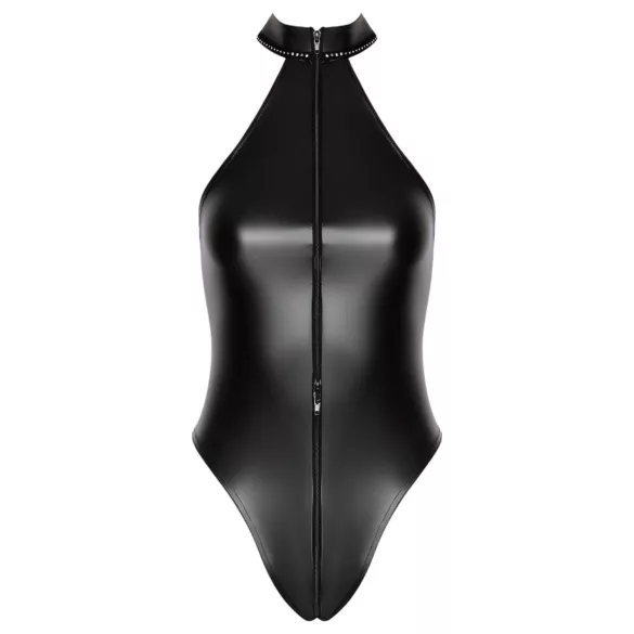 Noir - body brillant à col halter (noir) - L