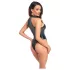 Noir - body brillant à col halter (noir) - XL