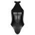 Noir - body brillant à col halter (noir) - XL