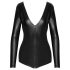 Noir - body à manches longues brillant (noir) - XL