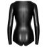 Noir - Body brillant manches longues (noir) - XL