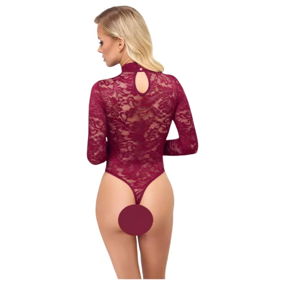 Cottelli - Body en dentelle transparente rouge - L