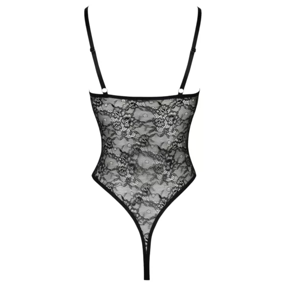 Cottelli - body en dentelle transparent et ouvert - noir - M