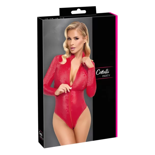 Cottelli - body femme effet serpent rouge - M