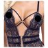 Cottelli - Body érotique, ouvert et à bretelles (noir)