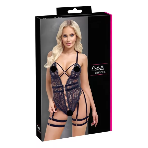 Cottelli - body sexy ouvert à bretelles - noir