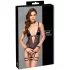 Cottelli Bondage - body ouvert et menottes de bras (violet foncé) - M