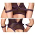 Cottelli Bondage - body ouvert et menottes de bras (violet foncé) - L