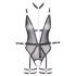 Cottelli Bondage - body ouvert et menottes de bras (violet foncé) - L