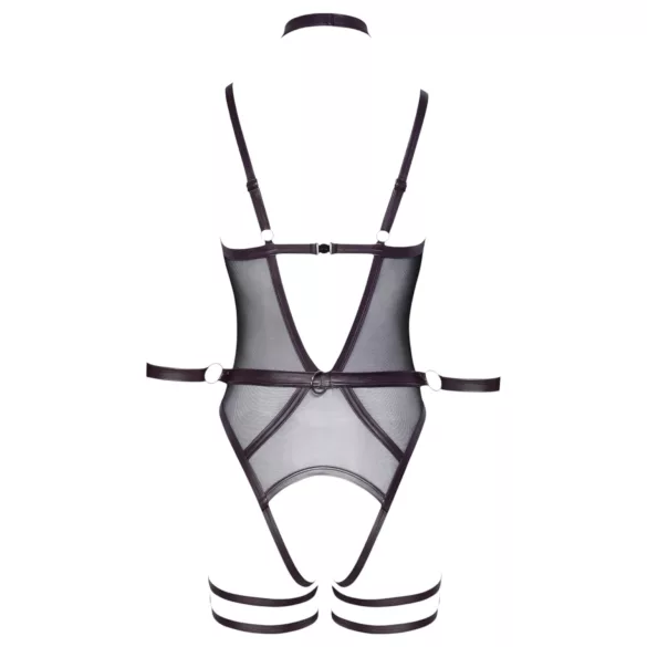 Cottelli Bondage - body ouvert et menottes de bras (violet foncé) - L
