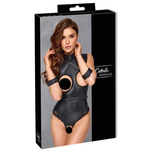 Cottelli Bondage - body ouvert seins nus - noir