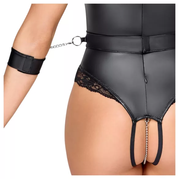 Cottelli Bondage - body ouvert seins nus - noir - M