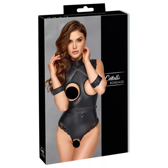 Cottelli Bondage - body ouvert seins nus - noir - M